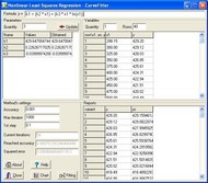 Regression analysis - CurveFitter screenshot